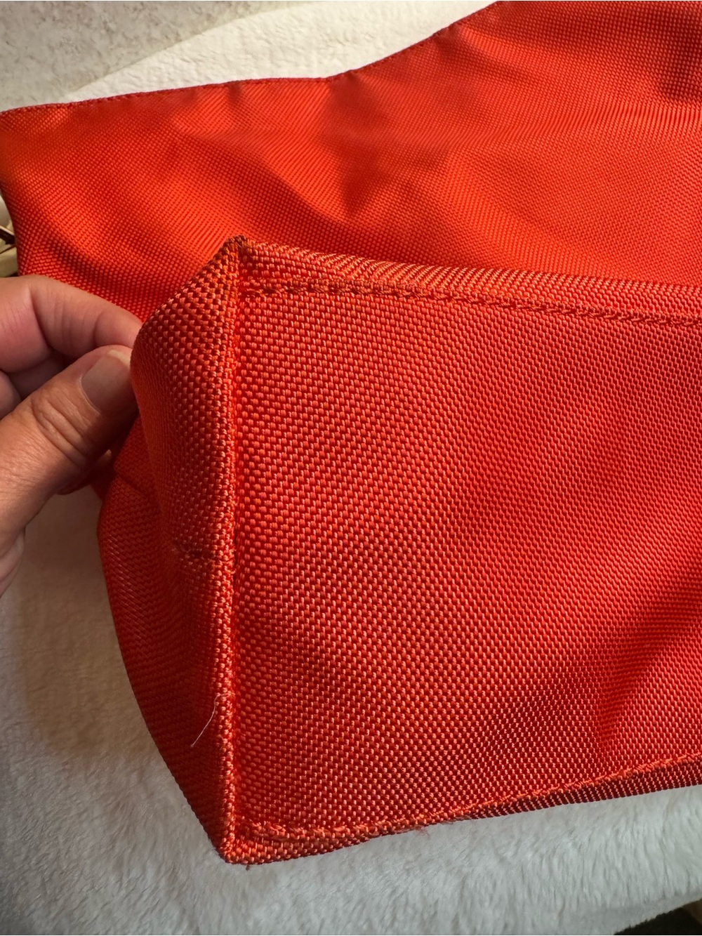 JPK Paris Salmon/ Orange Shoulder Tote Bag with leather Handle. - Picture 10 of 13
